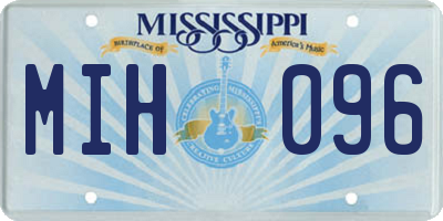 MS license plate MIH096