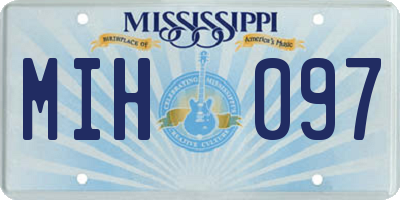 MS license plate MIH097