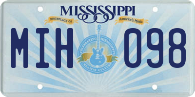MS license plate MIH098