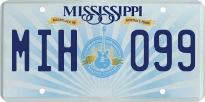 MS license plate MIH099