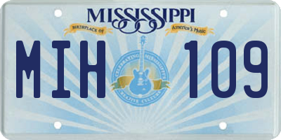 MS license plate MIH109