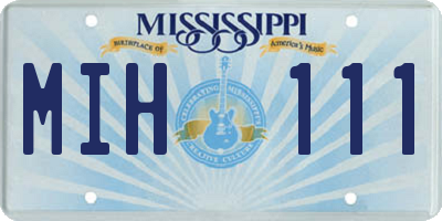 MS license plate MIH111