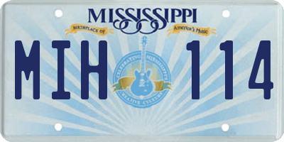 MS license plate MIH114
