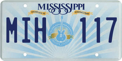 MS license plate MIH117