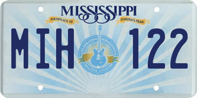 MS license plate MIH122