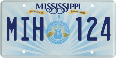MS license plate MIH124