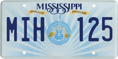 MS license plate MIH125