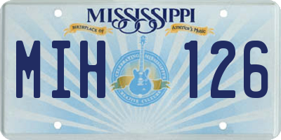 MS license plate MIH126