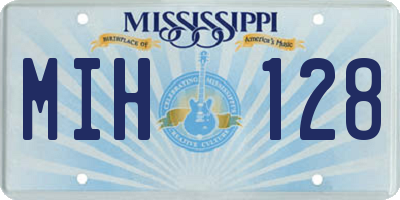 MS license plate MIH128