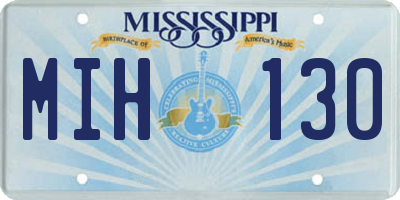 MS license plate MIH130