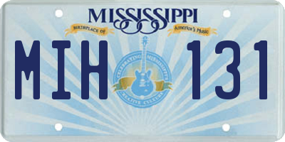 MS license plate MIH131