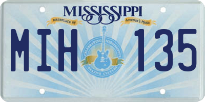 MS license plate MIH135