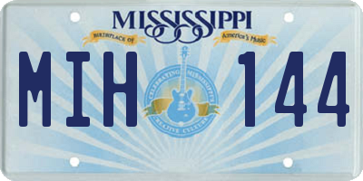 MS license plate MIH144