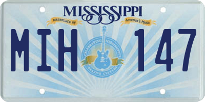 MS license plate MIH147