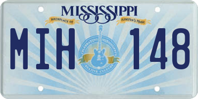 MS license plate MIH148