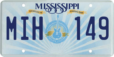 MS license plate MIH149