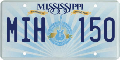 MS license plate MIH150