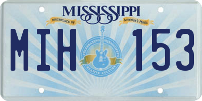 MS license plate MIH153