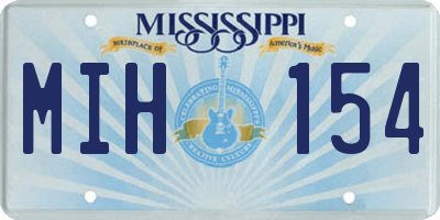 MS license plate MIH154