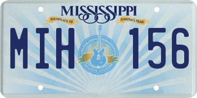MS license plate MIH156