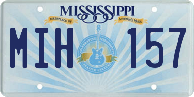 MS license plate MIH157
