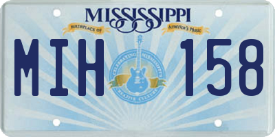 MS license plate MIH158