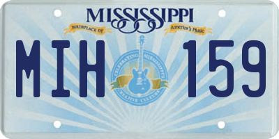 MS license plate MIH159