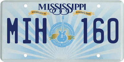 MS license plate MIH160