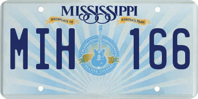 MS license plate MIH166