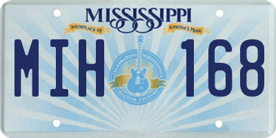 MS license plate MIH168