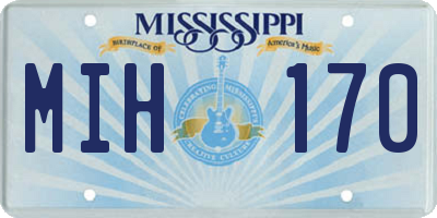 MS license plate MIH170
