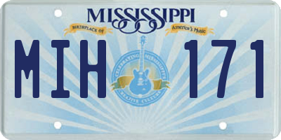 MS license plate MIH171