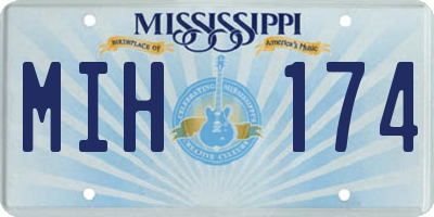 MS license plate MIH174