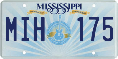 MS license plate MIH175