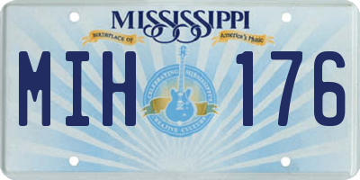 MS license plate MIH176