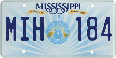 MS license plate MIH184