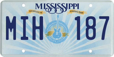 MS license plate MIH187