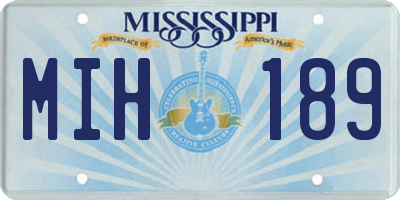 MS license plate MIH189