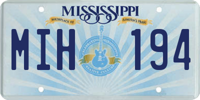 MS license plate MIH194