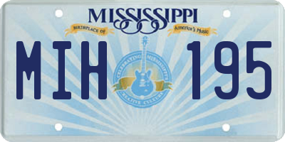 MS license plate MIH195