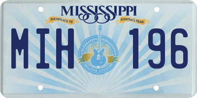 MS license plate MIH196