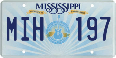 MS license plate MIH197