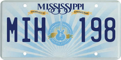 MS license plate MIH198
