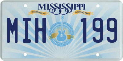 MS license plate MIH199