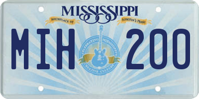 MS license plate MIH200