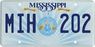 MS license plate MIH202
