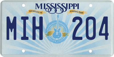 MS license plate MIH204