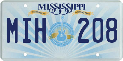 MS license plate MIH208