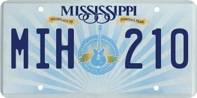 MS license plate MIH210
