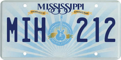 MS license plate MIH212